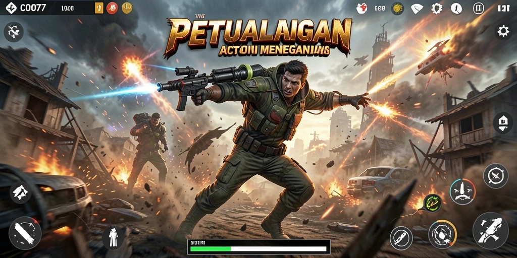 Tampilan menarik dari gameplay intens COO77 yang penuh aksi.