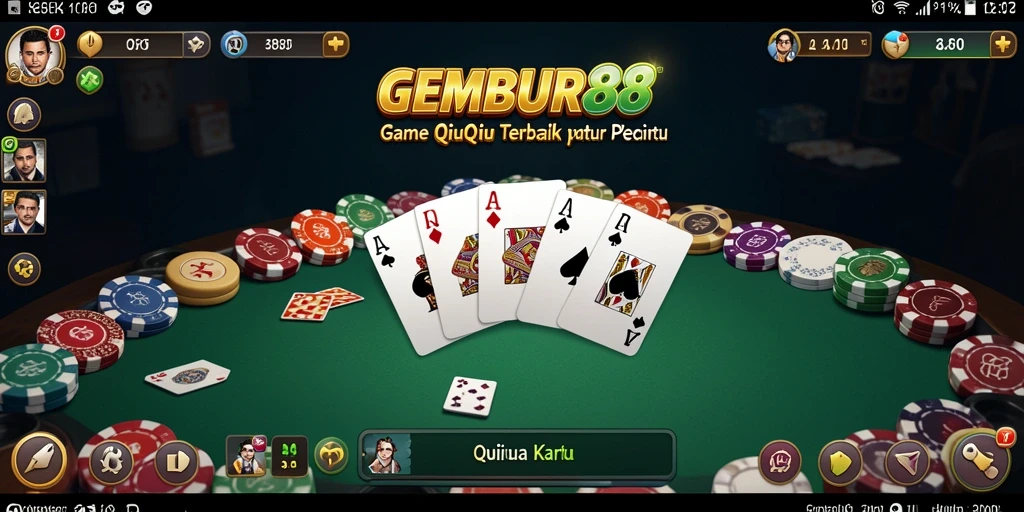 Tampilan gameplay seru dari GEMBUR88 dalam aksi QiuQiu.